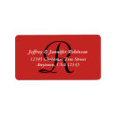 Search for red monogram return address labels Monogrammed