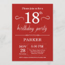 Search for stylish 18th birthday invitations Red