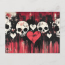 Search for red hearts postcards Skull