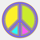 Search for colourful peace sign stickers Flower power