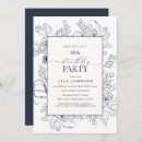 Search for navy blue floral invitations Elegant