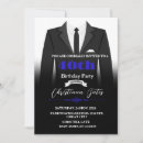 Search for black blue man birthday invitations Elegant