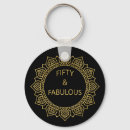 Search for 50th birthday key rings Black gold