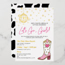 Search for cow hens party invitations Disco ball