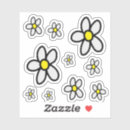 Search for black and white flower stickers Daisy