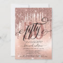 Search for rose gold glitter birthday invitations Fifty