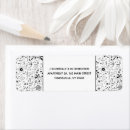 Search for black and white flowers return address labels Modern