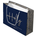 Search for navy and gold gift bags Script