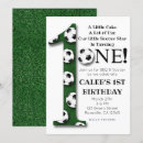 Search for soccer 1st birthday invitations Green
