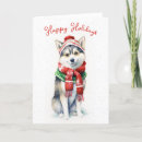Search for husky christmas cards Watercolor