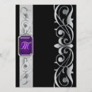 Search for purple black silver wedding invitations Modern