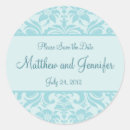 Search for blue damask wedding stickers Teal