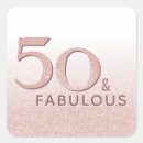 Search for faux rose gold stickers 50th birthday