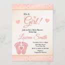 Search for footprint baby shower invitations Pink