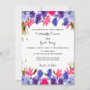 Search for pink flower wedding invitations Purple