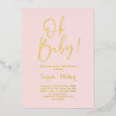 Search for blush pink gold baby shower invitations Simple