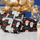 Search for black santa christmas wrapping paper Red and black