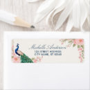 Search for peacock return address labels Bridal shower