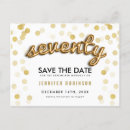Search for 70th birthday save the dates Glitter