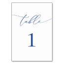 Search for blue table cards Reception table number