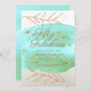 Search for teal gold 50th birthday invitations Trendy