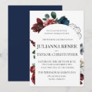 Search for marsala and navy wedding invitations Painted watercolor leaves