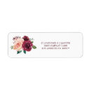 Search for floral bouquet return address labels Burgundy