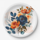 Search for navy blue and orange plates Botanical