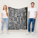 Search for word art blankets Black