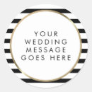 Search for black white stripes wedding stickers Modern