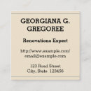 Search for renovation business cards Vintage