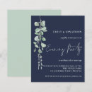 Search for navy blue and sage green wedding invitations Botanical