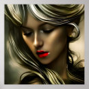 Search for gold lips posters Black