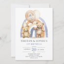 Search for twins 1st birthday invitations Watercolor
