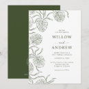 Search for monstera leaves wedding invitations Green and white