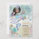 Search for mermaid 5th birthday invitations Under the sea