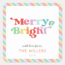 Search for bright colors stickers Merry and bright
