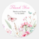 Search for butterflies wedding stickers Wildflowers