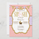 Search for carriage baby girl shower invitations Sip and see