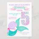 Search for mermaid 5th birthday invitations Cute