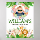 Search for jungle animal birthday posters Safari 1st birthday