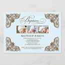 Search for blue and brown christening invitations Vintage