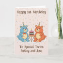 Search for twins 1st birthday cards First