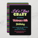 Search for lets glow crazy party invitations Disco