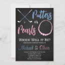 Search for golf gender reveal invitations Putters or pearls