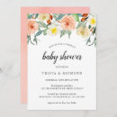 Search for peach baby girl shower invitations Floral