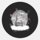 Search for cardinal in winter stickers Red