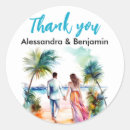 Search for romantic beach wedding stickers Modern