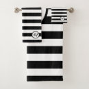 Search for black and white stripes monogram bath towels Trendy