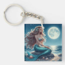 Search for mermaid art key rings Moon